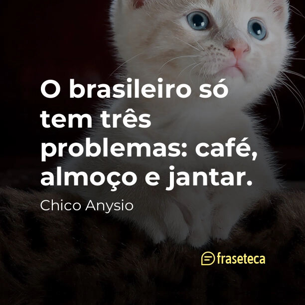 O brasileiro só tem três problemas: café, almoço e jantar. - FRASES PARA RIR